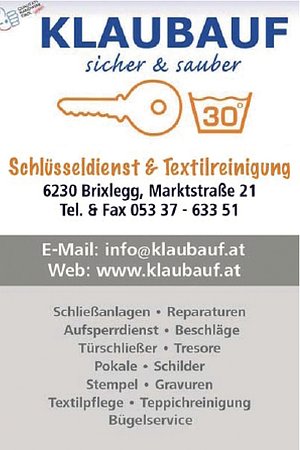 Textilreinigung, Pokale, Schlüsseldienst Klaubauf